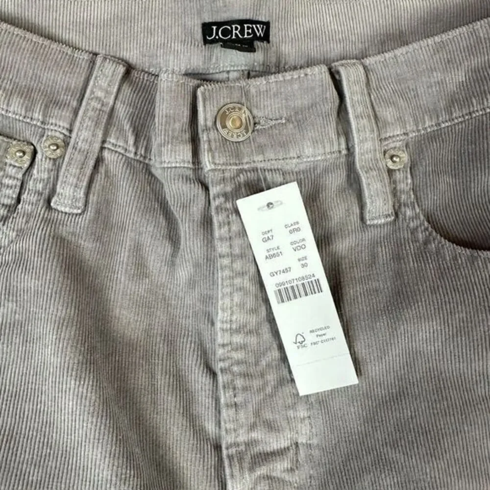 NWT J.Crew Corduroy Chino‎ Pants Womens 30 Gray 27